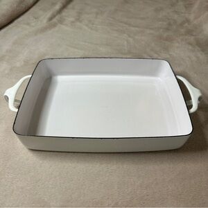 Dansk Kobenstyle Small Baker in White Enamel Vintage MCM 10.5” x 8” Casserole